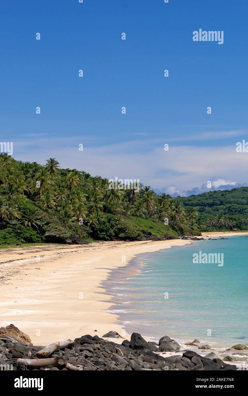 Unberührte weiße Sand Caribbean Beach auf Big Corn Island oder Great Corn Island, Nicaragua, Mittelamerika Stockfoto