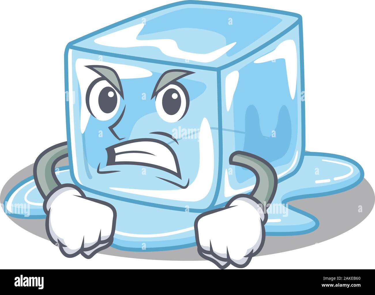 Ice Cube Cartoon Character Design In Wutend Das Gesicht Stock Vektorgrafik Alamy
