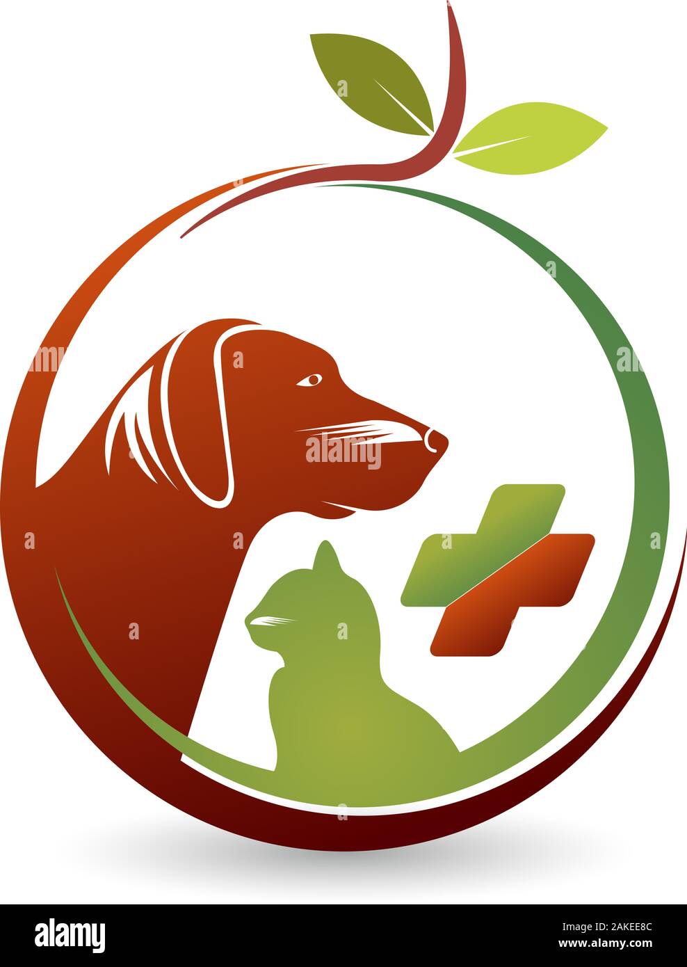 Logo für die Gesundheitspflege von Haustieren Stockfoto
