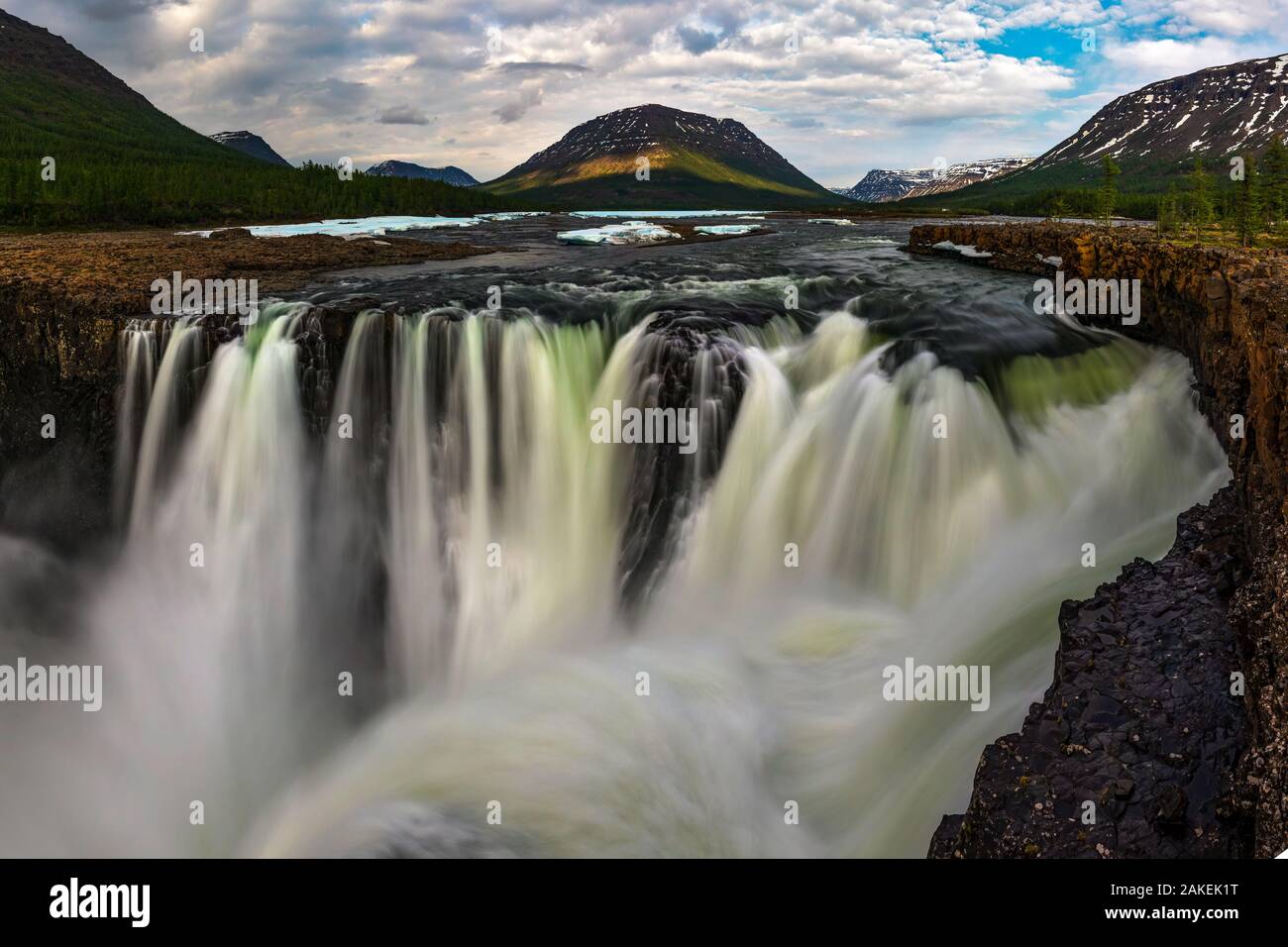 Wasserfall, Putoransky State Nature Reserve, Putorana Plateau, Sibirien, Russland Stockfoto