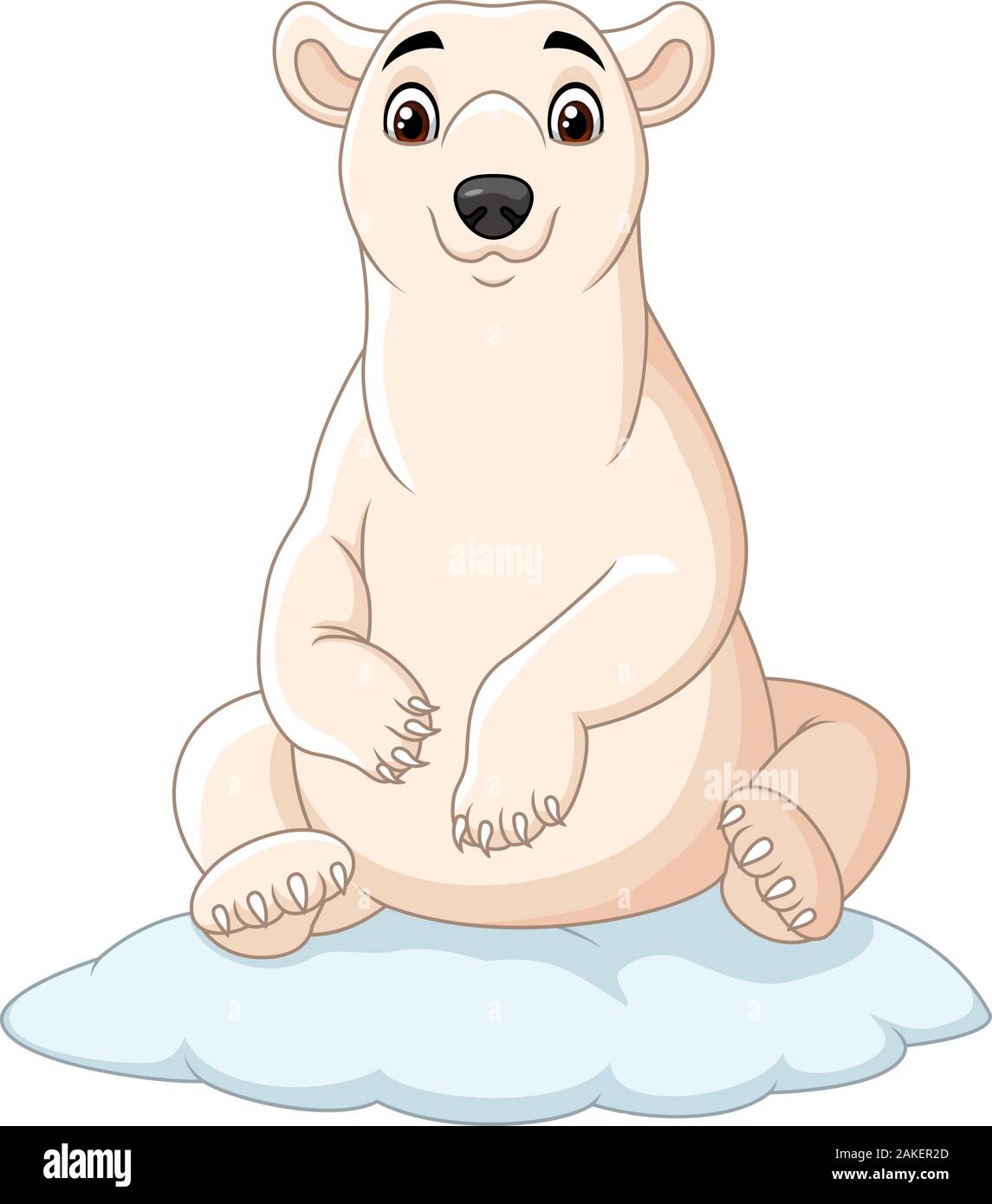 Cartoon Eisbär sitzend auf Eisscholle Stock Vektor