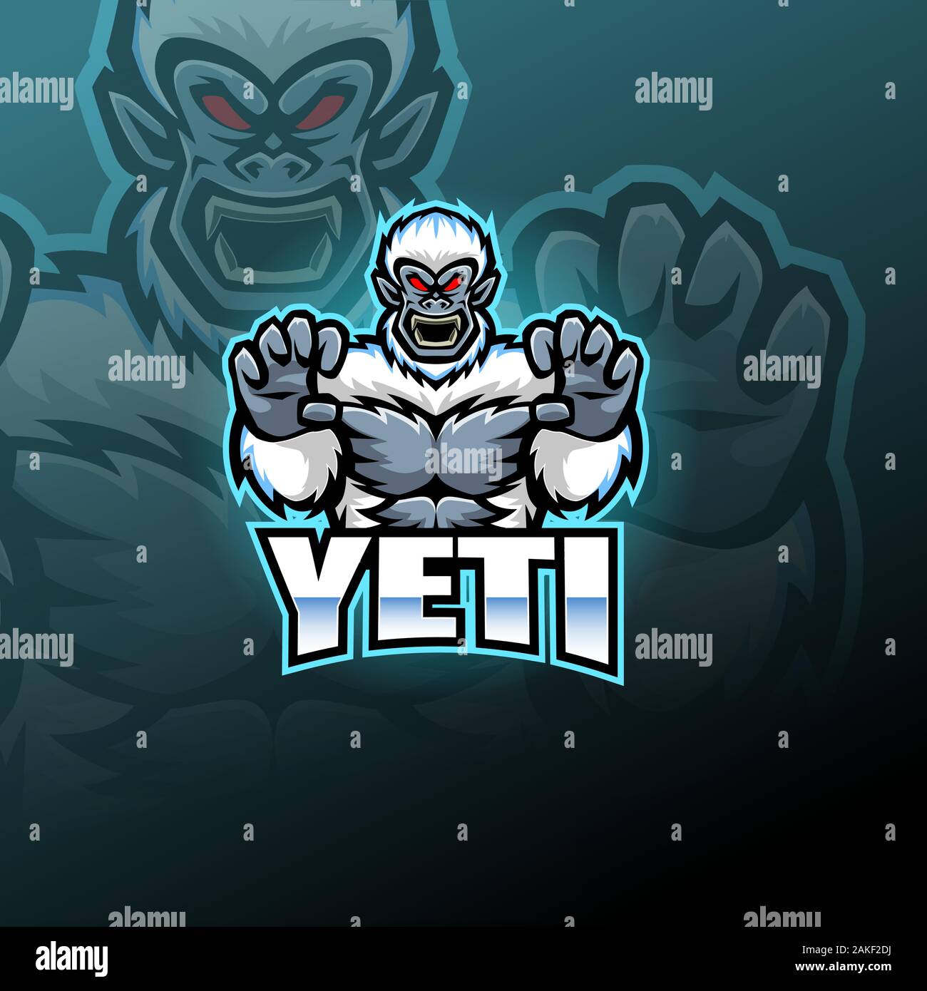 Yeti esport Maskottchen Logo Design Stock Vektor