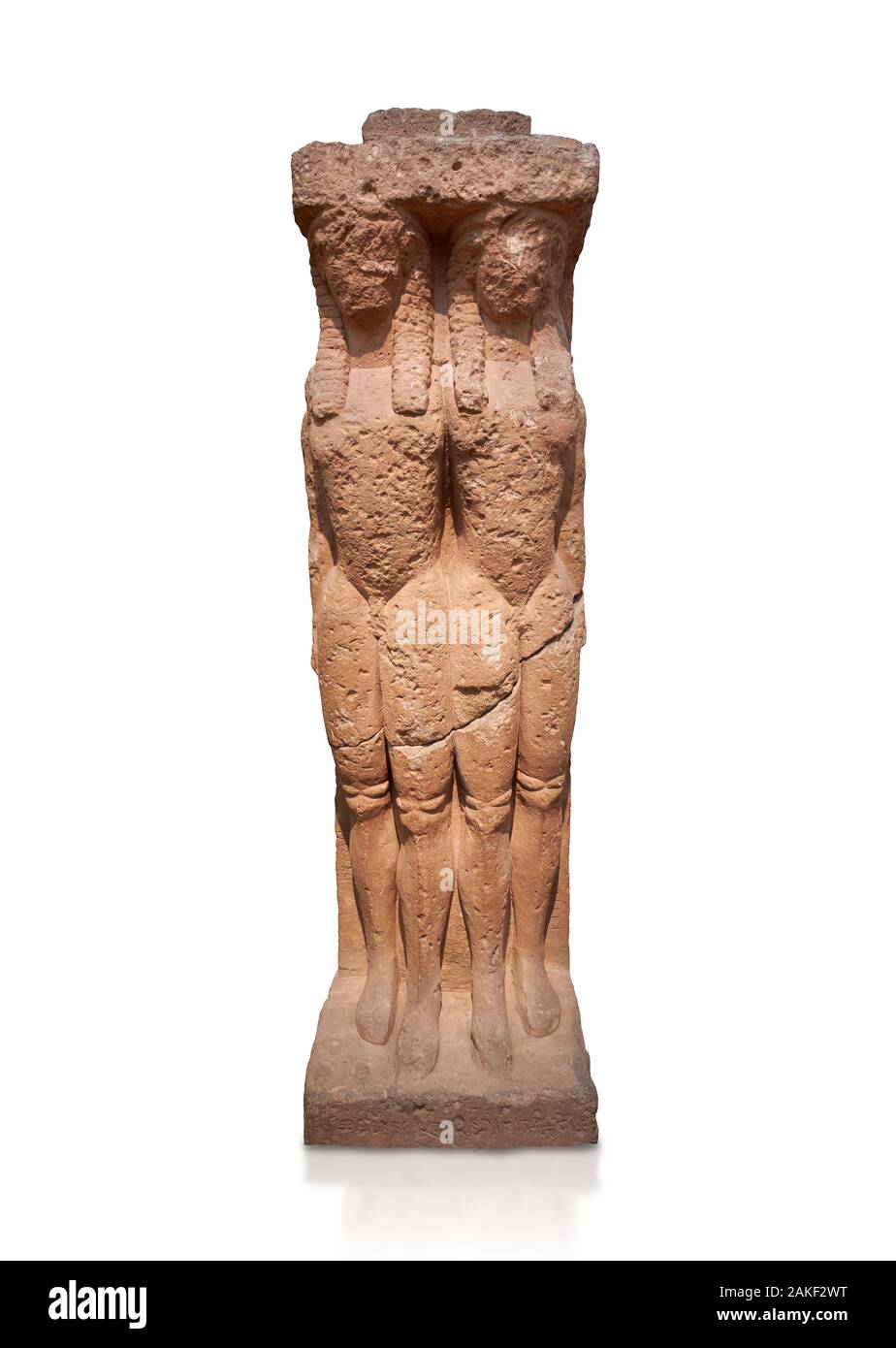 Eine Der earkliest bekannten antiken griechischen Grab Stele, aus Tangra in Böotien, 6 Cent BC, Athen Nationalen Archäologischen Museum, Kat.-Nr. 56. Gegen Stockfoto