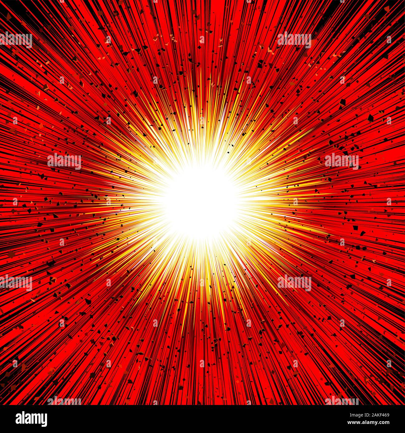 Explosion der kraftvolle Leistung Energie; Big Bang mit Strahlen und funkeln; Vector Hintergrund Eps8 Stock Vektor