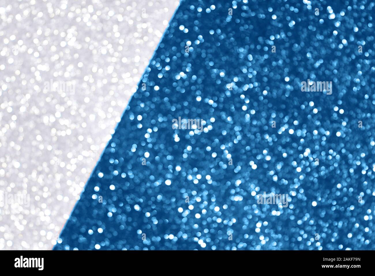 Silber und Blau glitter Textur Hintergrund, Funkelnde Weihnachten wallpaper. Stockfoto