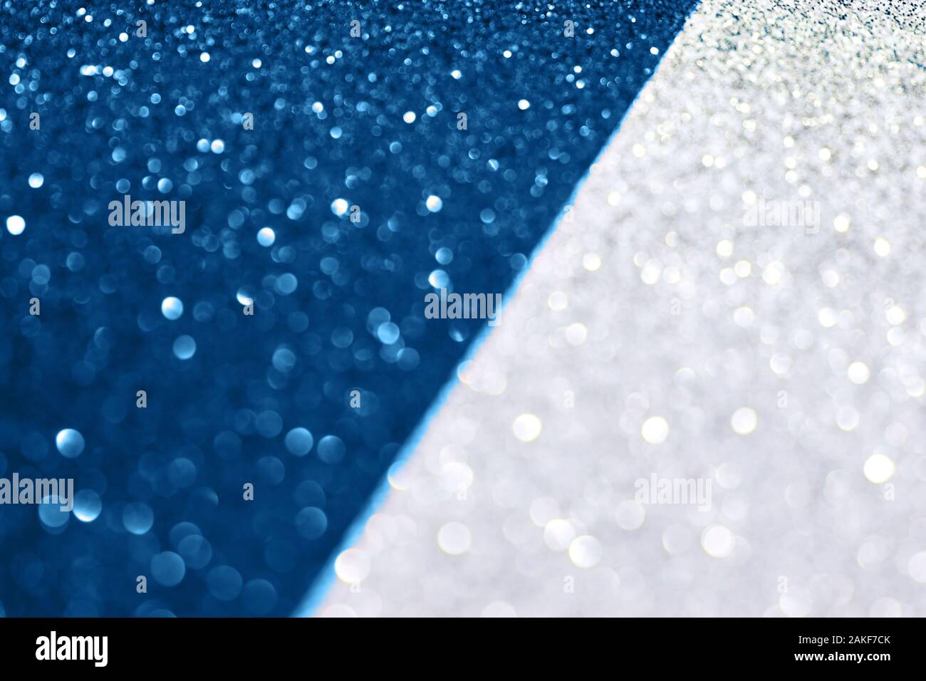Silber und Blau glitter Textur Hintergrund, Funkelnde Weihnachten wallpaper. Stockfoto