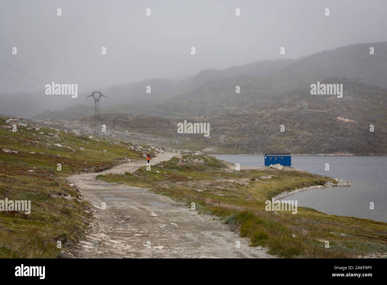 Blick über den schönen See Tasersuaq in Qaqortoq, Grönland Stockfoto