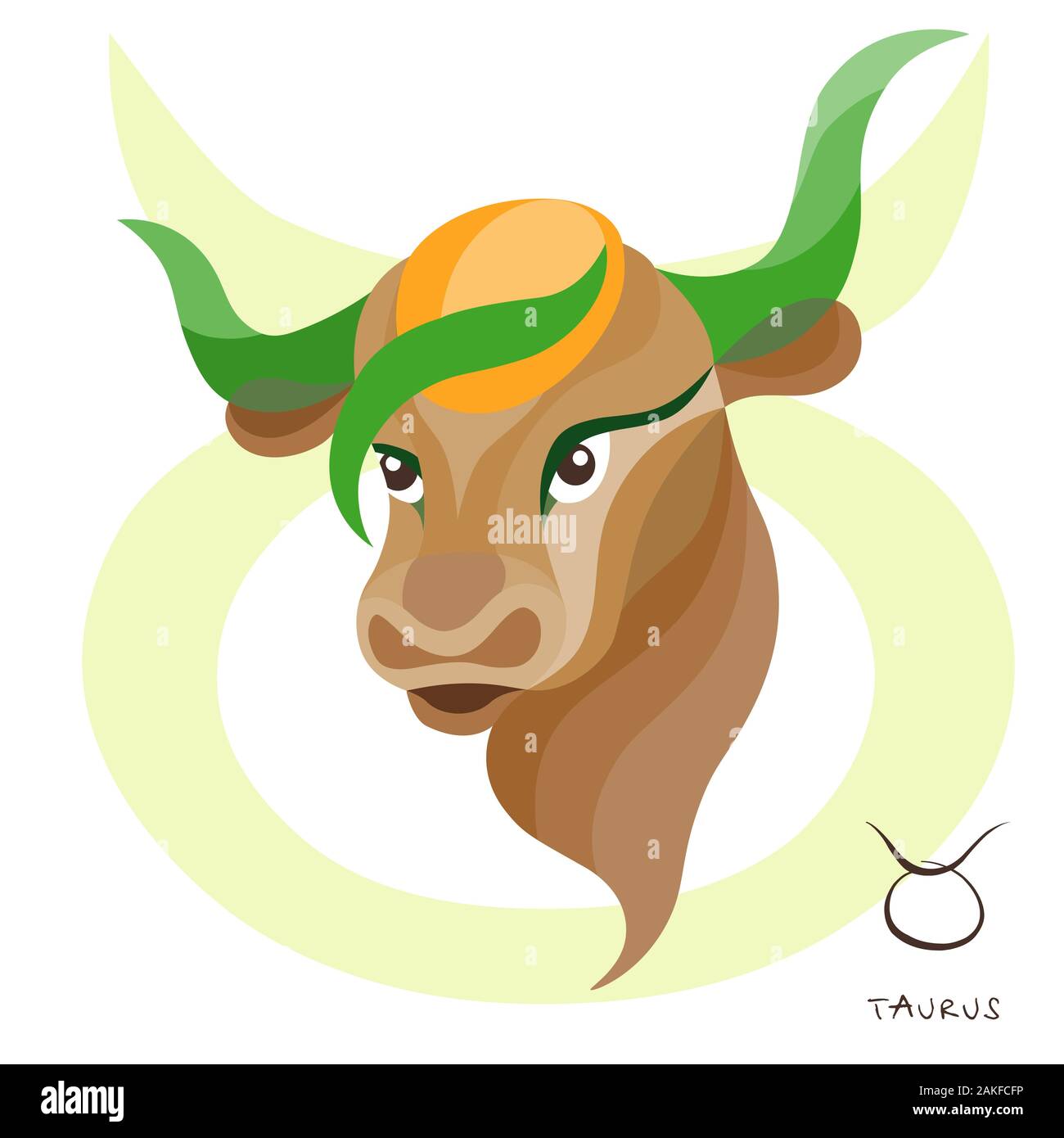 Sternzeichen Stier reitet ein Stier. Sternbild Stier. Vector