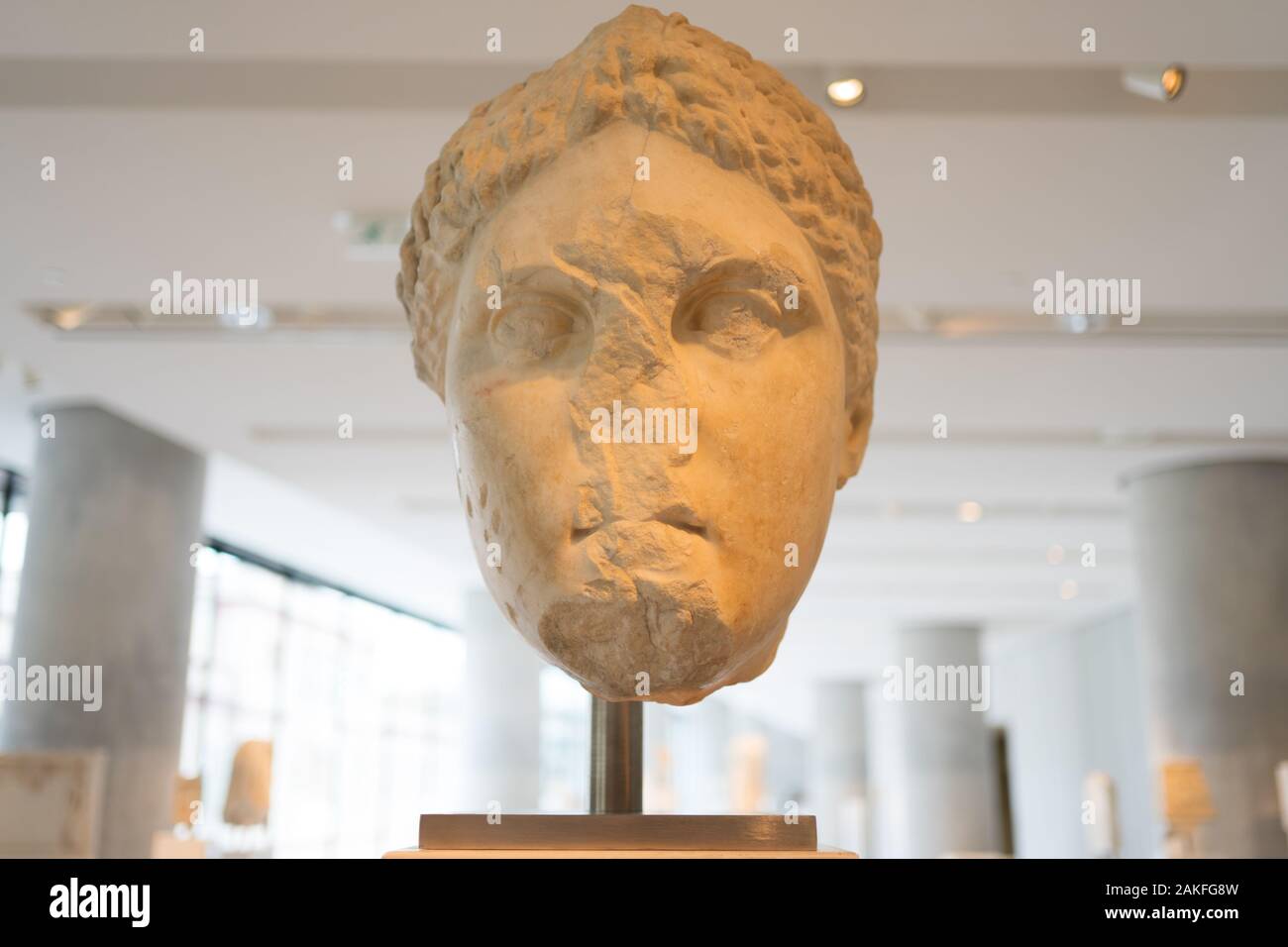 Athen, Griechenland - Dec 22, 2019: Ausstellung im Akropolis-Museum in Athen, Griechenland, Europa Stockfoto
