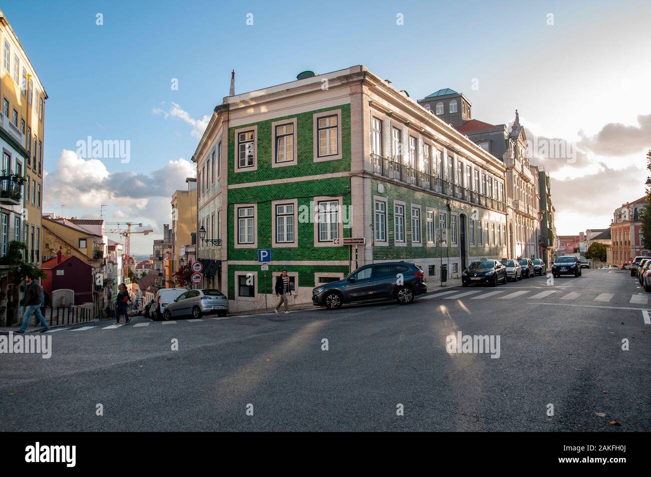 Architektur und Stadtbild in Dom Pedro V Street, Lissabon, Portugal Stockfoto