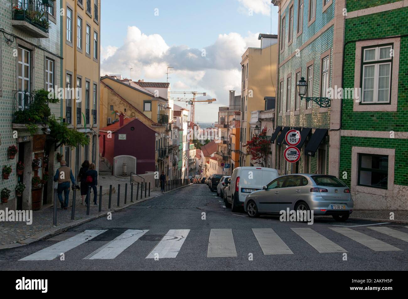 Architektur und Stadtbild in Dom Pedro V Street, Lissabon, Portugal Stockfoto