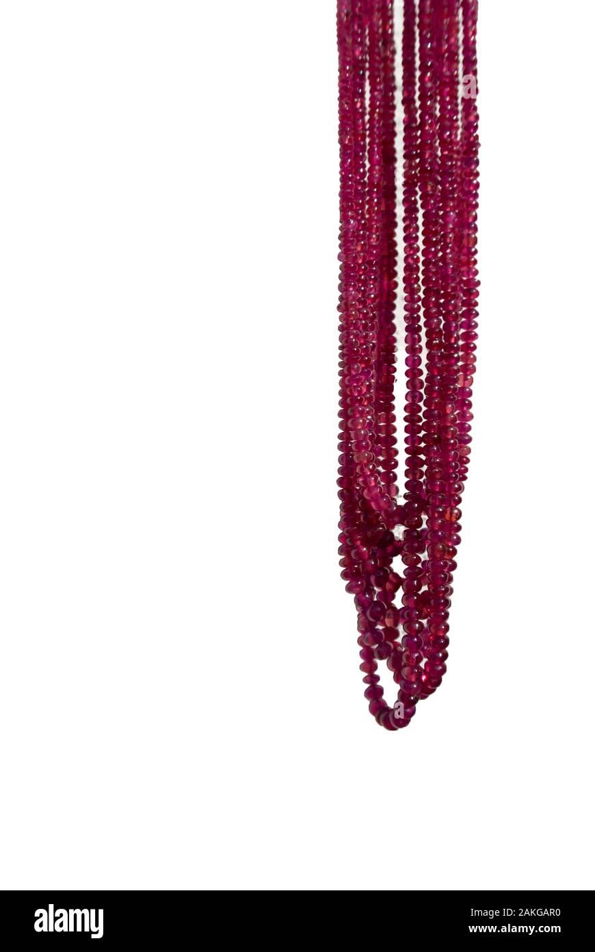 Traditionelle indische Halskette mit Ruby beeds Stockfoto