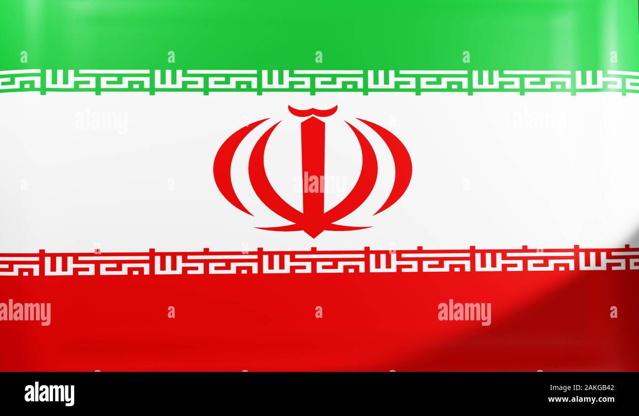 3D-rendering Flagge von Iran winken im Wind Stockfoto