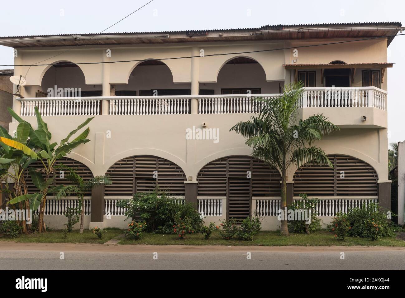 Elfenbeinküste, Grand Bassam, altes Haus im Kolonialstil Stockfoto