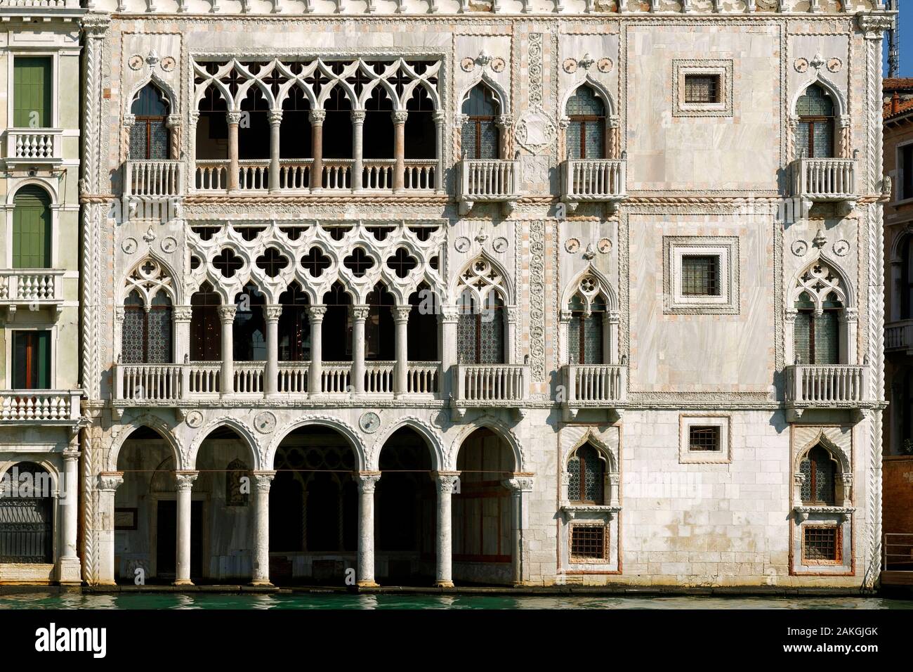 Italien, Veneto, Venedig, ein UNESCO Weltkulturerbe, Cannaregio, den Grand Canal (Canal Grande), der gotische Palast von Ca D'Oro Stockfoto