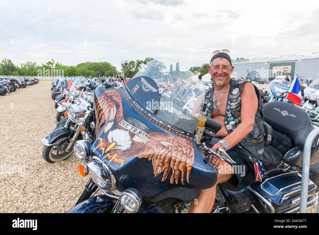 Frankreich, Indre-et-Loire, Tours, Amerikanische Touren Festival, amerikanische Kultur Festival, Biker Stockfoto