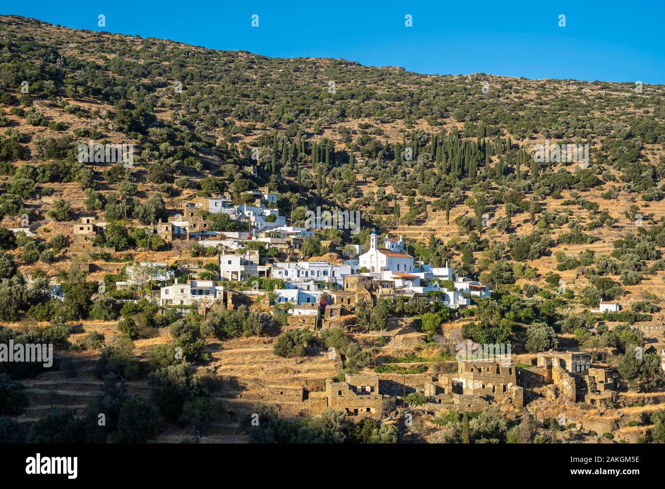 Griechenland, Kykladen Inseln, Insel Andros, Kapparia Dorf Stockfoto