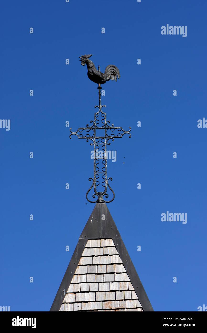 Frankreich, Vogesen, Saint Ame, Saint Mont, Überreste eines Kloster Saint Colomban, die Kapelle eingeweiht, Glockenturm Stockfoto