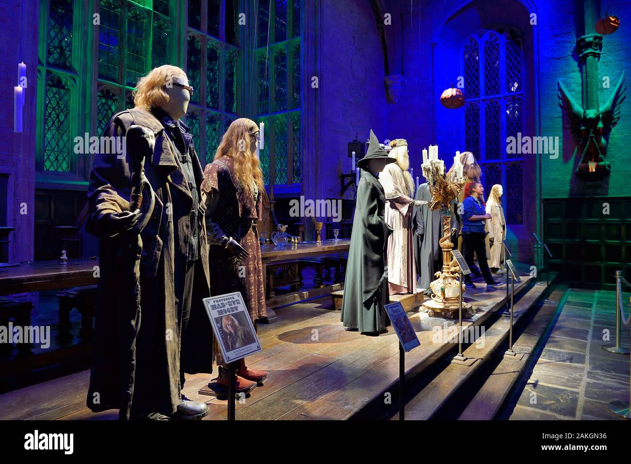 Vereinigtes Königreich, Hertfordshire, Leavesden, Leavesden Studios, Harry Potter Studio Tour London, der Schauplatz der acht Harry Potter Filmen "Making of, die große Halle in Hogwarts Schule Stockfoto