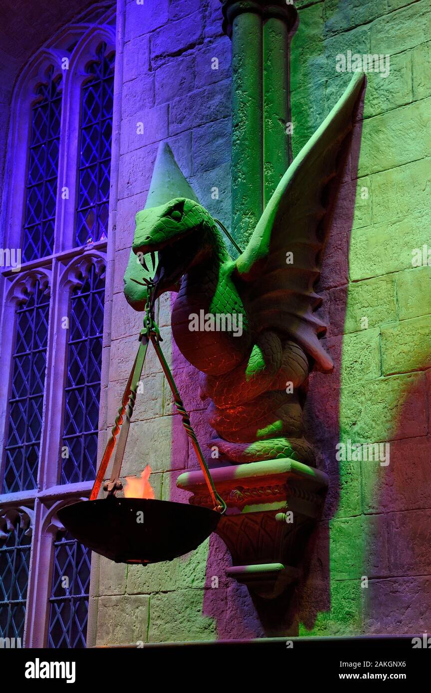 Vereinigtes Königreich, Hertfordshire, Leavesden, Leavesden Studios, Harry Potter Studio Tour London, der Schauplatz der acht Harry Potter Filmen "Making of, die große Halle in Hogwarts Schule Stockfoto