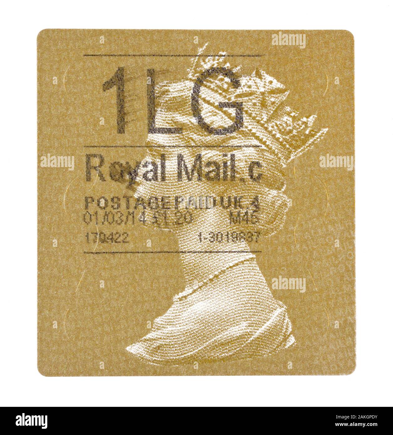 Royal Mail, Porto bezahlt Stempel, groß Stockfoto