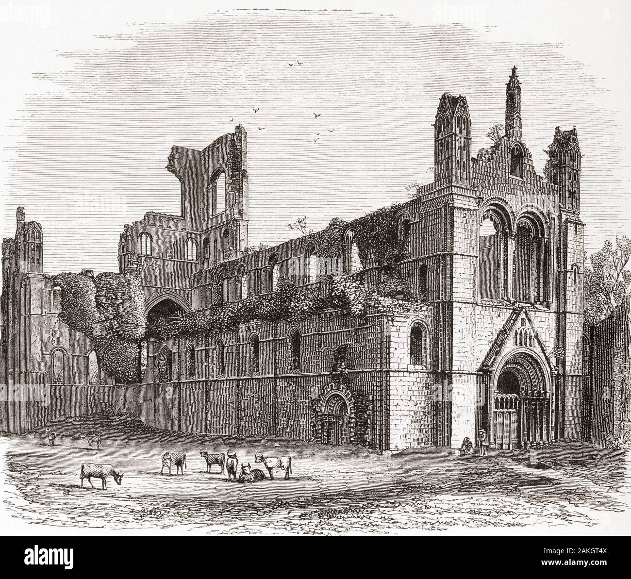 Kirkstall Abbey, The Beeches, Leeds, West Yorkshire, England. Eine ruinierte Zisterzienserkloster aus dem 12. Jahrhundert. Aus dem Englischen Bilder, veröffentlicht 1890. Stockfoto