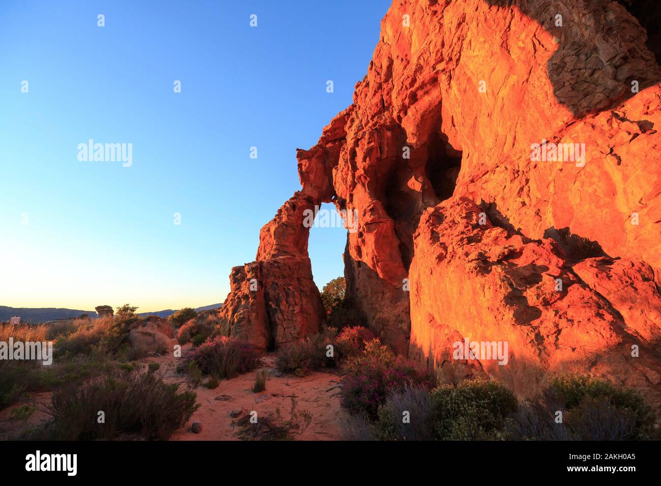 Südafrika, Western Cape, Sonnenaufgang über den Granit Felsen im Herzen der Cederberg Massiv Stockfoto