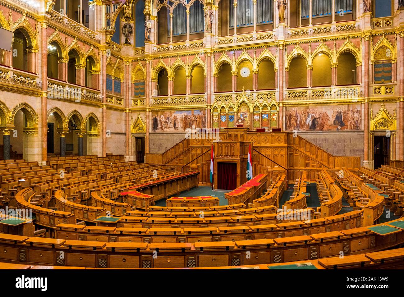 Ungarn, Budapest, Pest Bezirk, Innere des ungarischen Parlaments, als Weltkulturerbe von der UNESCO klassifiziert Stockfoto