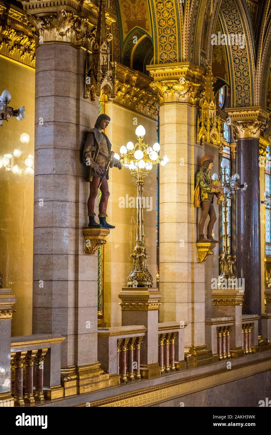 Ungarn, Budapest, Pest Bezirk, Innere des ungarischen Parlaments, als Weltkulturerbe von der UNESCO klassifiziert Stockfoto