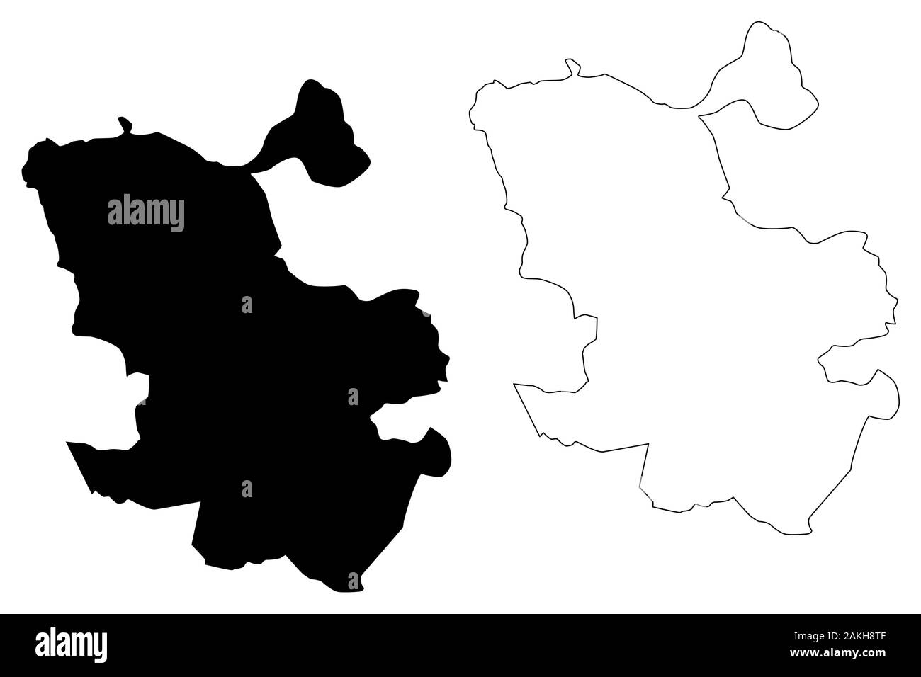 Madrid (Spanien) Karte Vektor-illustration, kritzeln Skizze Stadt Madrid Karte Stock Vektor