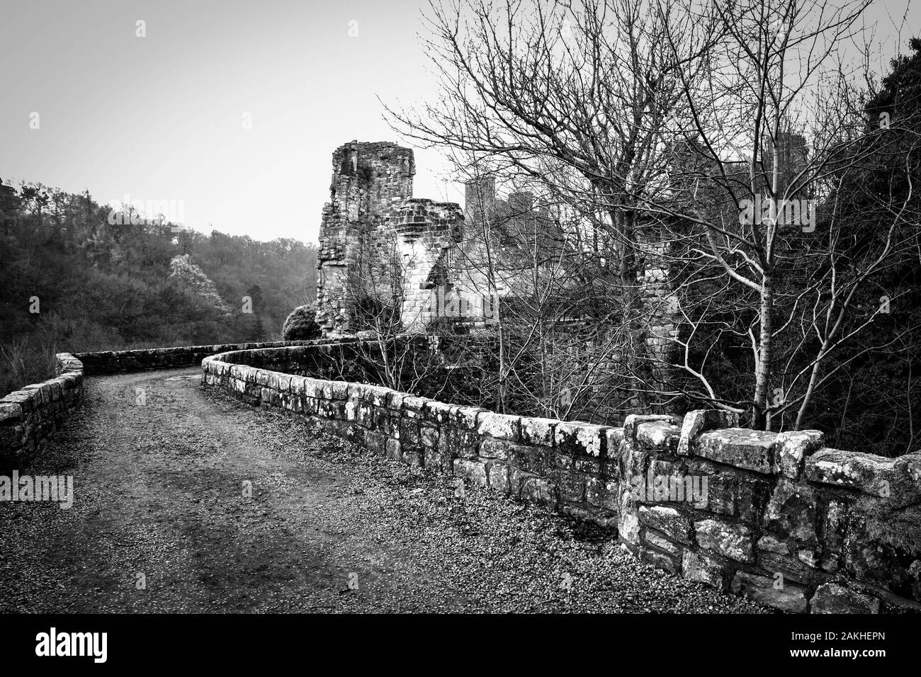 Schottische Landschaften und alte Architektur des Landes. Schottland, Großbritannien. Stockfoto