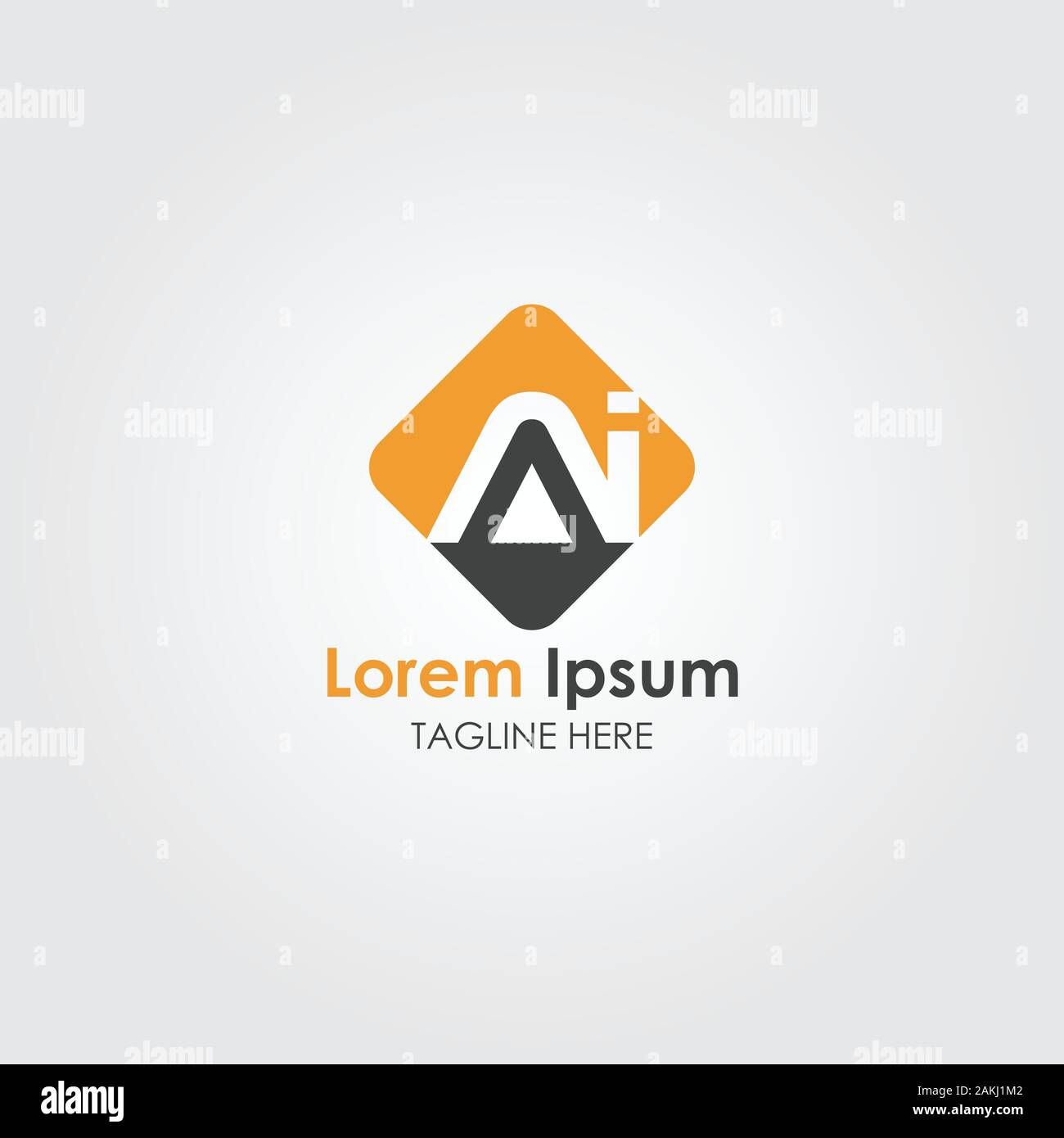 Erste AI Schreiben Logo mit Kreativen Moderne Typografie Vektor Vorlage. Kreative abstrakte Buchstaben AI Logo Design Stock Vektor