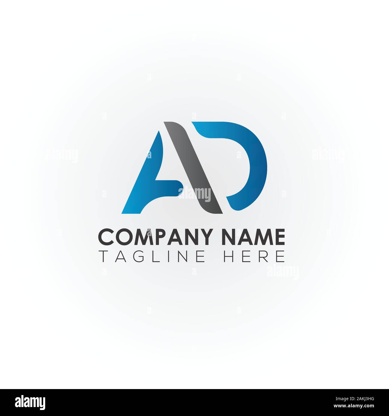 Ersten AD Schreiben Logo mit Kreativen Moderne Typografie Vektor Vorlage. Kreative abstrakte Buchstaben AD Logo Vektor. Stock Vektor