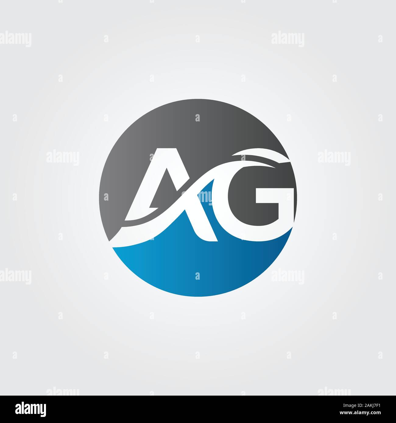 Erste AG Schreiben Logo mit Kreativen Moderne Typografie Vektor Vorlage. Kreative abstrakte Buchstaben AG Logo Vektor. Stock Vektor