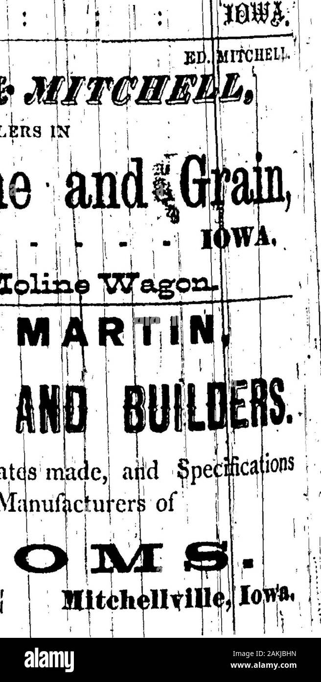 1876 Des Moines und Polk County, Iowa, Stadt Verzeichnis. Stockfoto