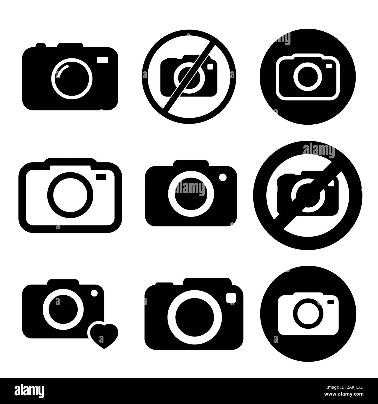 Foto Vector Icons einstellen. Kamera Symbole. Gerät illusctation Stock Vektor