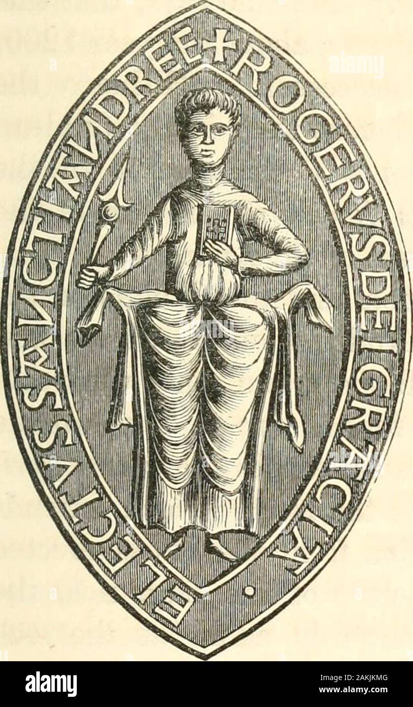 Kirchliche Chronik für Schottland. Dairsie. [Vo Vor. St. Andr., S. 147, 158; Lyons Hist., vol/., S. 99.] Roger war Wählt hier in der Zeit des Matthäus, Bischof ofAberdeen [Warenkorb. Aberbr.], und ist er Zeugnis von König Williamserection des Klosters Arbroath Aberbrothock (Allgemein).[Warenkorb. Cambusk.] Er Stile selbst Scotorum Episcopus, d. h., Bischof der Schotten. Er war Bischof hier in 1201 [Warenkorb. Kels.], und sagte Kopialbuch, den vorstehenden Bischöfe sind Roger. 145 geordnet so, nämlich, Robert, Ernald, Richard, Hugo, und Roger, ina Charta der Bestätigung an das Kloster von Kelso, der al Stockfoto