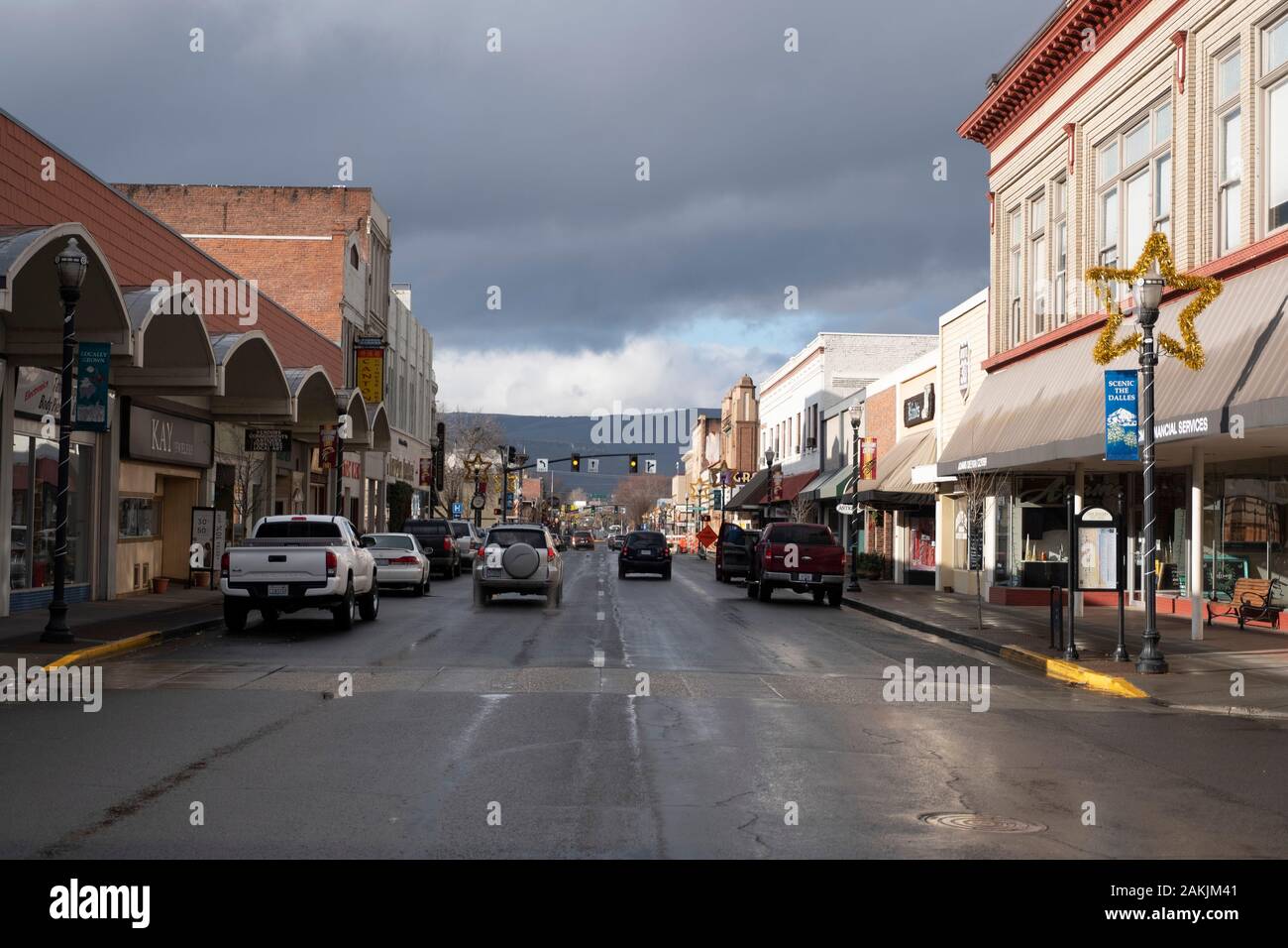 Downtown The Dalles Oregon Stockfoto
