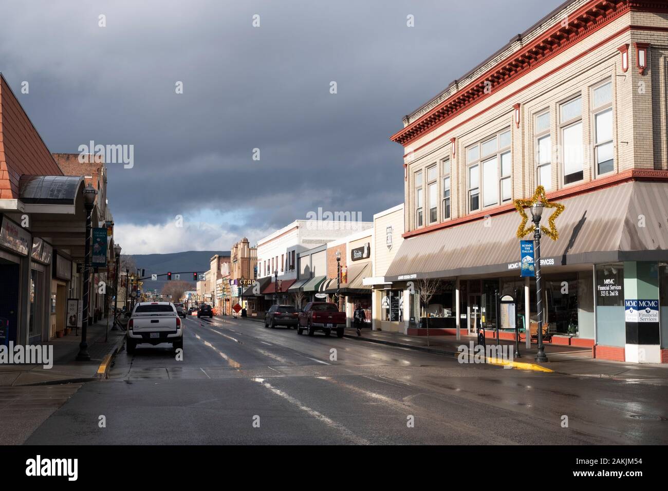 Downtown The Dalles Oregon Stockfoto
