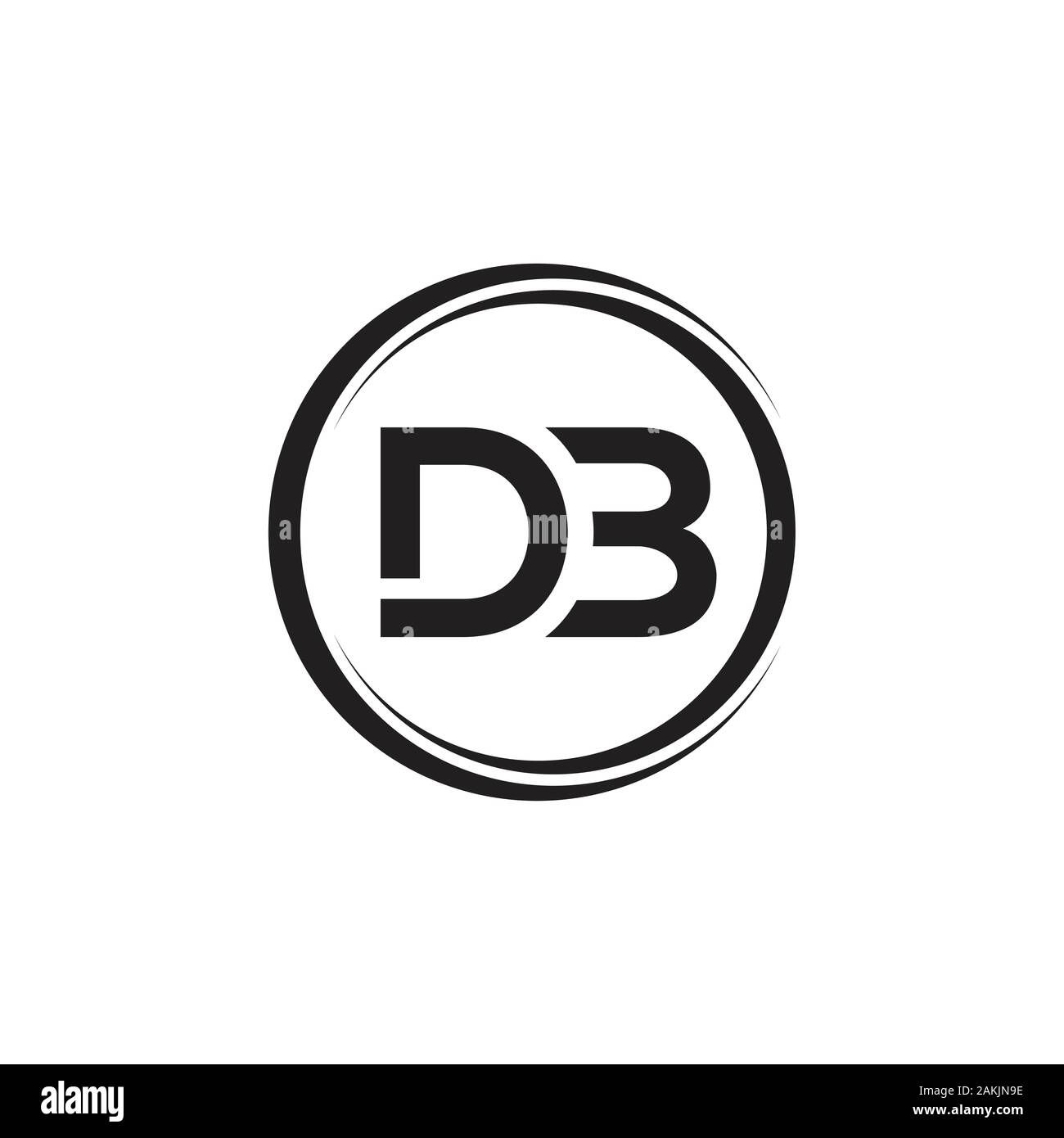 Erste DB schreiben Logo mit Kreativen Moderne Typografie Vektor Vorlage. Kreative abstrakte Buchstaben DB-Logo Vektor. Stock Vektor