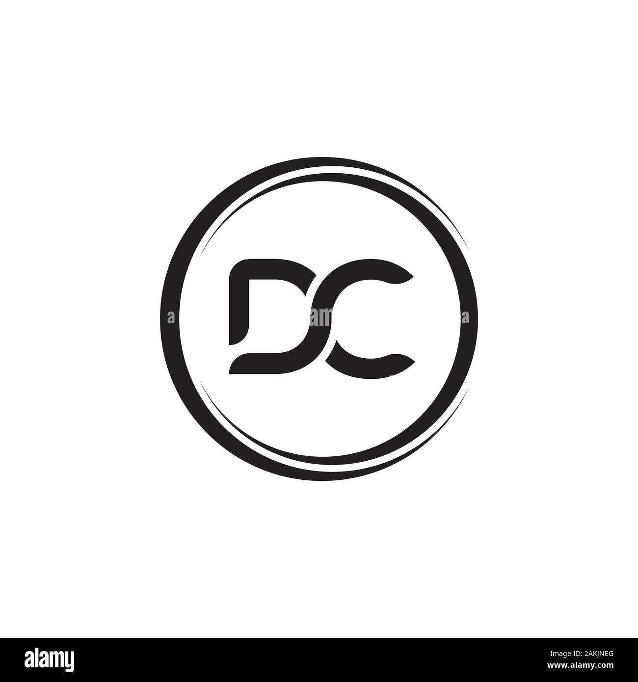 Erste DC Schreiben Logo mit Kreativen Moderne Typografie Vektor Vorlage. Kreative abstrakte Buchstaben DC Logo Vektor. Stock Vektor