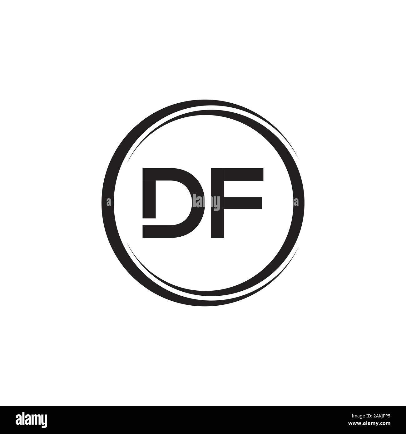 Erste DF Schreiben Logo mit Kreativen Moderne Typografie Vektor Vorlage. Kreative Abstract schreiben DF Logo Vektor. Stock Vektor