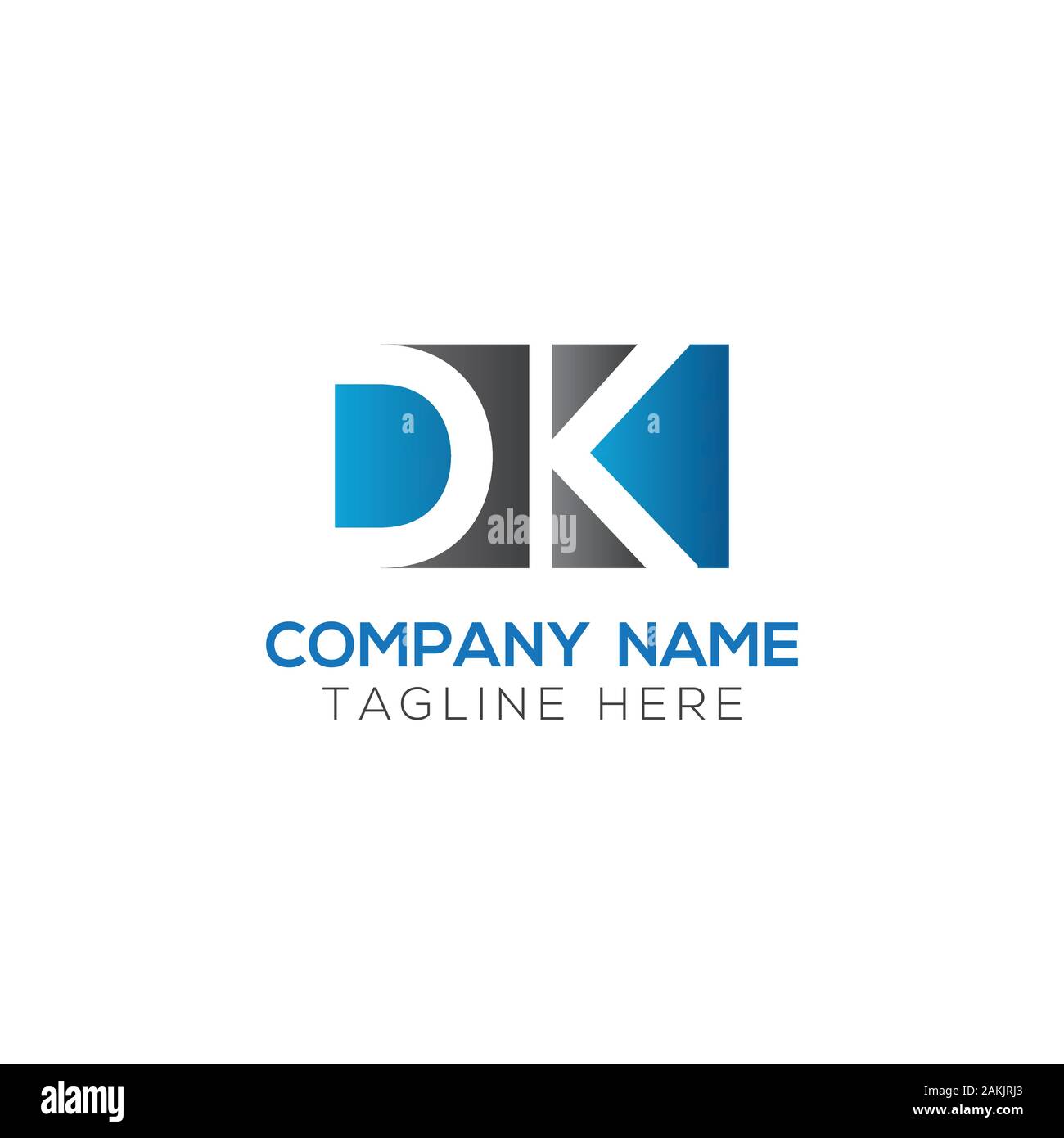 Erste DK Schreiben Logo mit Kreativen Moderne Typografie Vektor Vorlage. Kreative abstrakte Buchstaben DK Logo Vektor. Stock Vektor