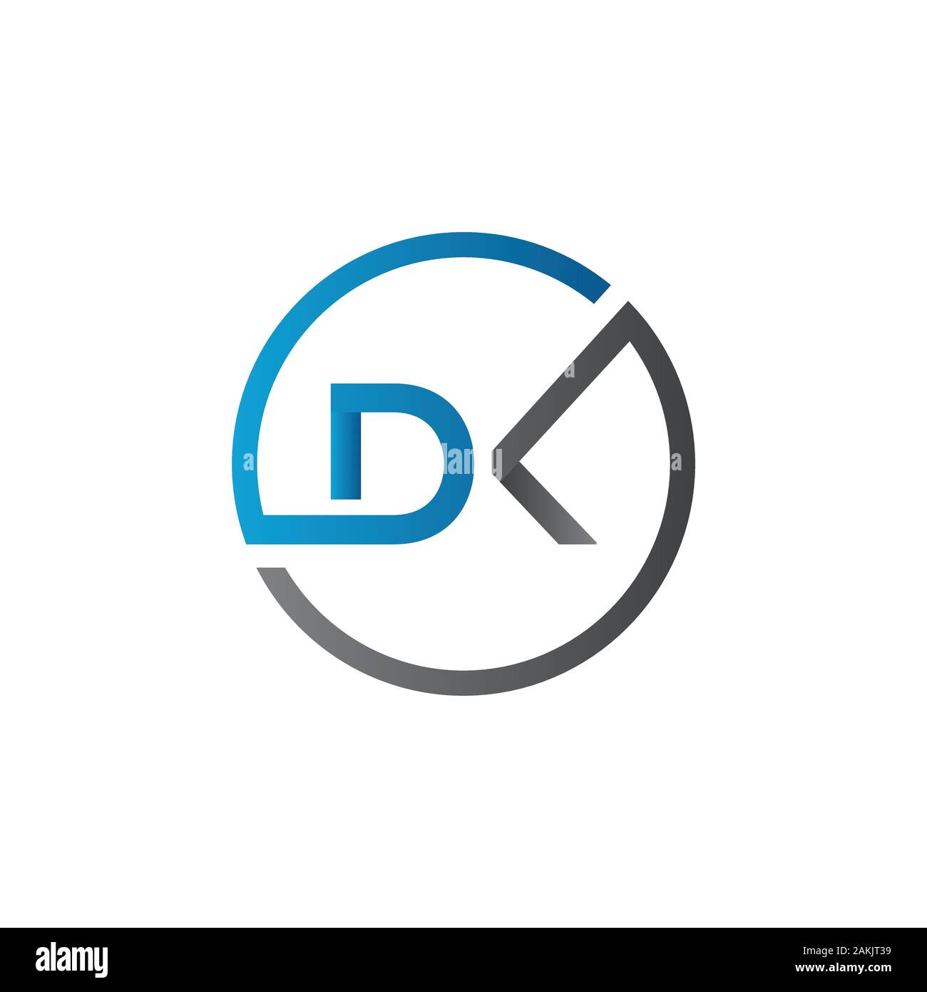 Erste DK Schreiben Logo mit Kreativen Moderne Typografie Vektor Vorlage. Kreative abstrakte Buchstaben DK Logo Vektor. Stock Vektor