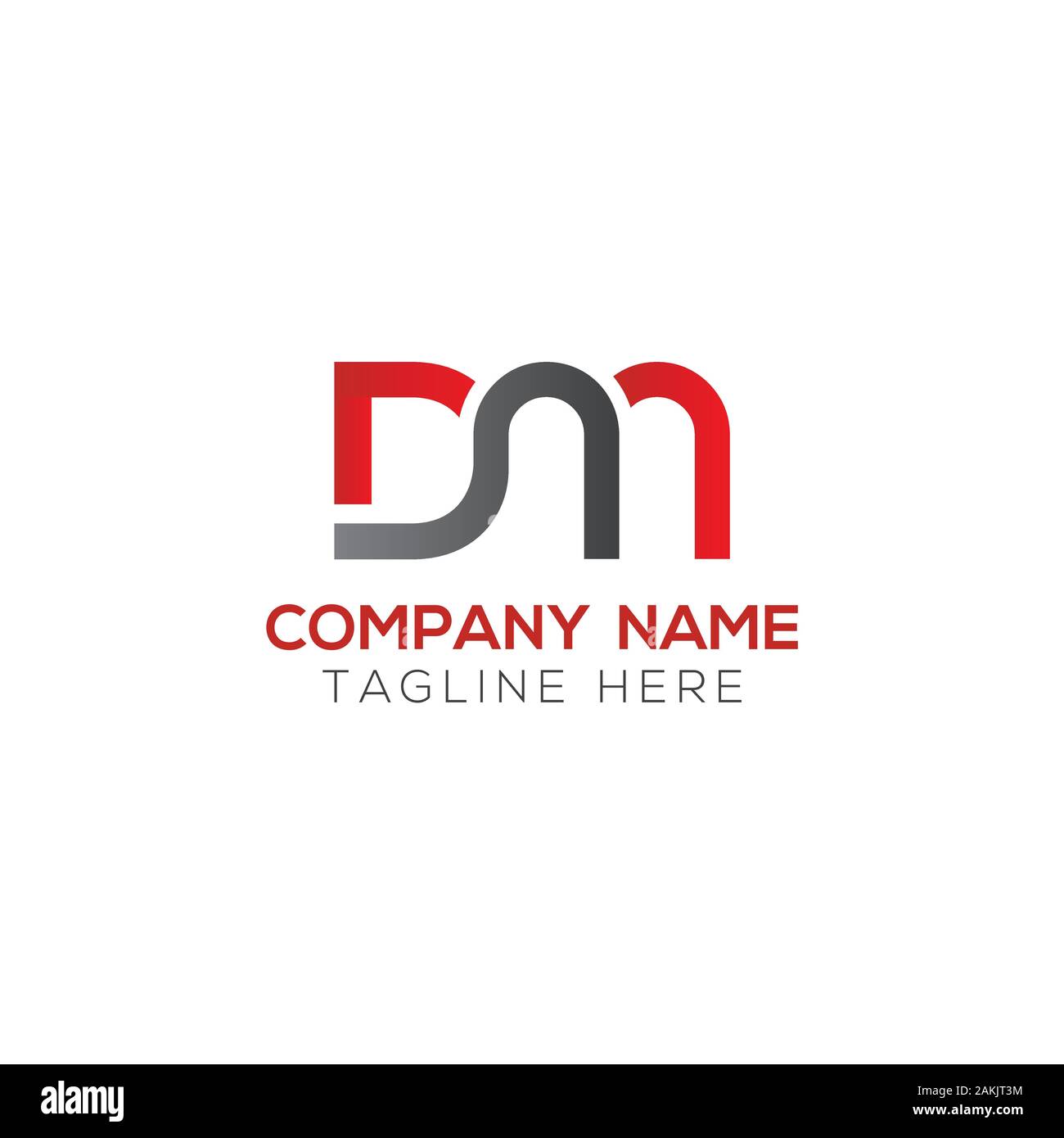 Erste DM Schreiben Logo mit Kreativen Moderne Typografie Vektor Vorlage. Kreative Abstract schreiben DM Logo Vektor. Stock Vektor