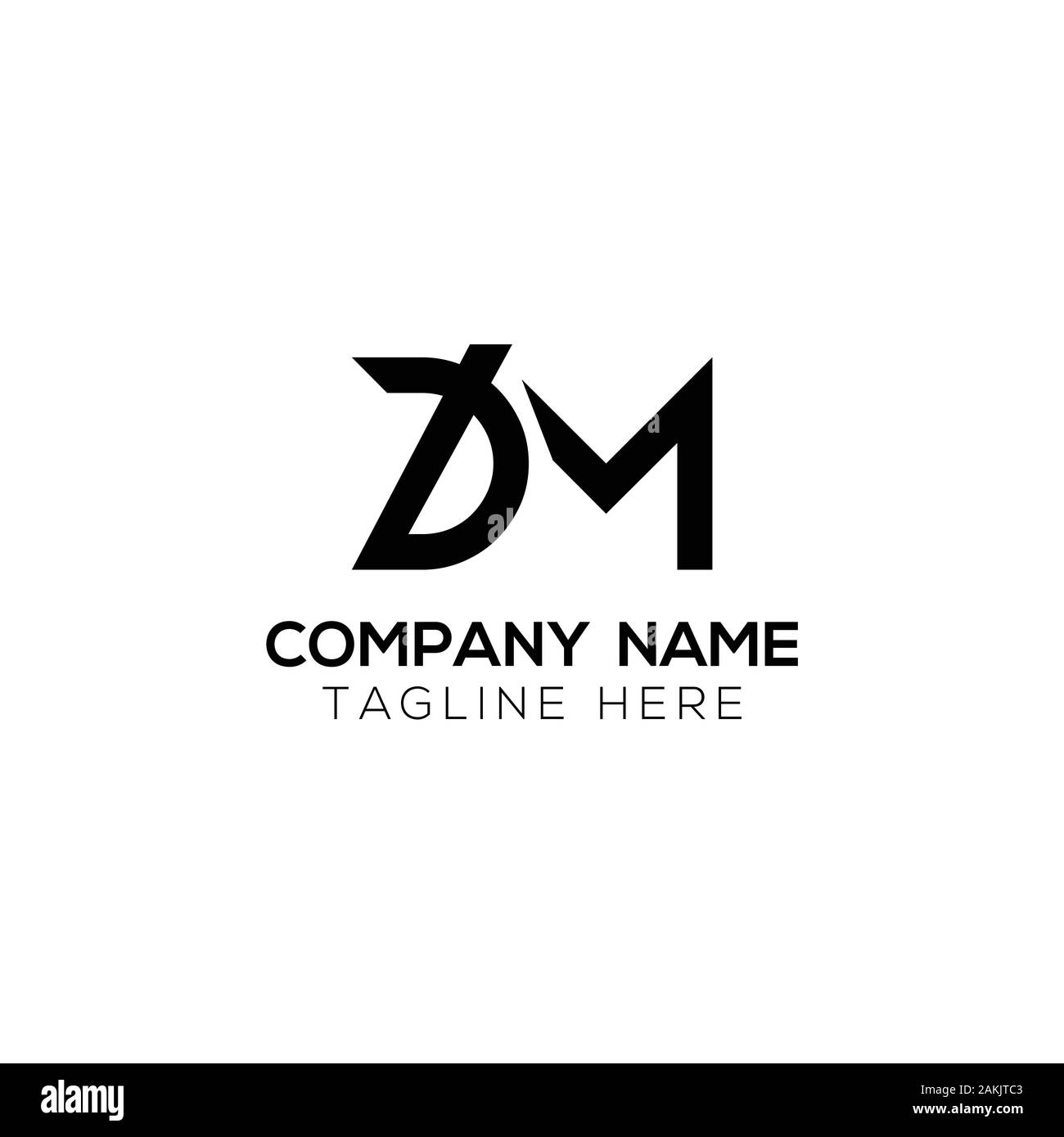 Erste DM Schreiben Logo mit Kreativen Moderne Typografie Vektor Vorlage. Kreative Abstract schreiben DM Logo Vektor. Stock Vektor