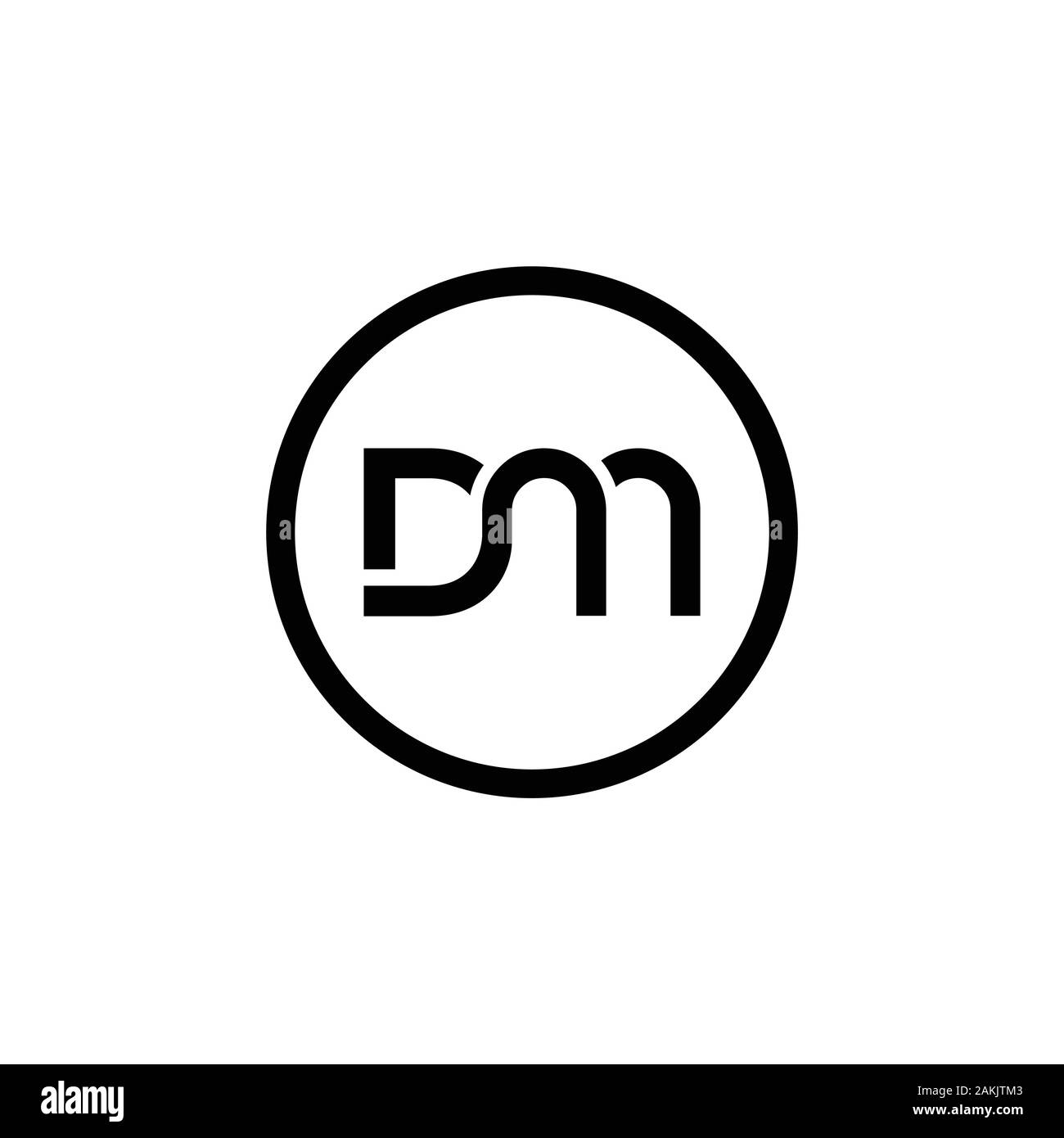 Erste DM Schreiben Logo mit Kreativen Moderne Typografie Vektor Vorlage. Kreative Abstract schreiben DM Logo Vektor. Stock Vektor