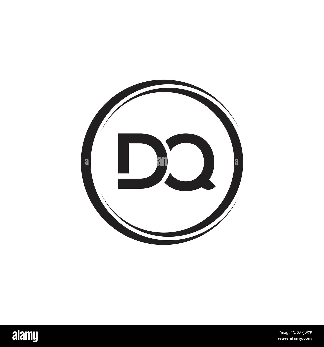 Erste DQ Schreiben Logo mit Kreativen Moderne Typografie Vektor Vorlage. Kreative Abstract schreiben DQ Logo Vektor. Stock Vektor