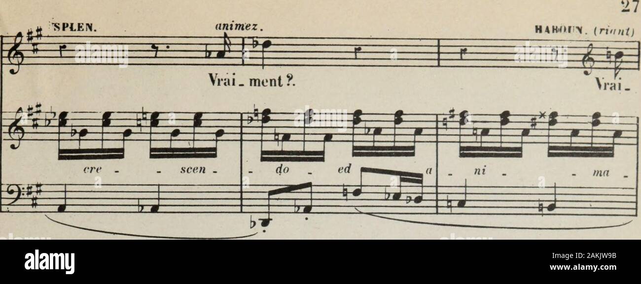 Djamileh: opéra-comique en un acte, op 24. H.=^"; = ff i^1 nunt! * SPLEN. ^^r r w rMT^^ Mez-te Ri va u^^ Aci: - y I a =^ £&lt; 0 K)/. ta 5 ¥ î 2: § jO-L^^^^^^^^ (^^Ich 5-5-y Allegro Vivo, Fif * r5^T = ^H/y?-r i a s^r r Lin-con nu Ich cesl? Allegro Jri vîvo. (52) Stockfoto