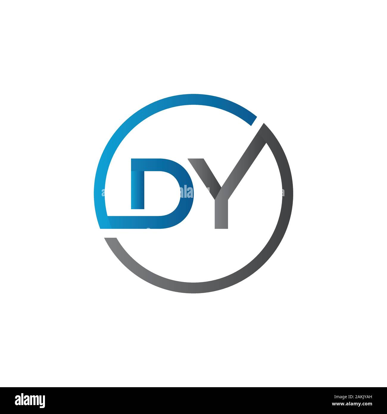 Erste DY Schreiben Logo mit Kreativen Moderne Typografie Vektor Vorlage. Kreative abstrakte Buchstaben DY Logo Vektor. Stock Vektor